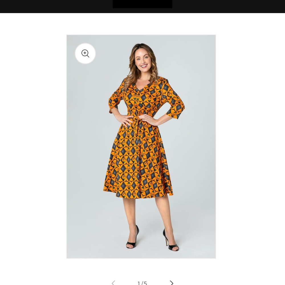 Miss Lulo Pumpkin Swing Dress with pockets!